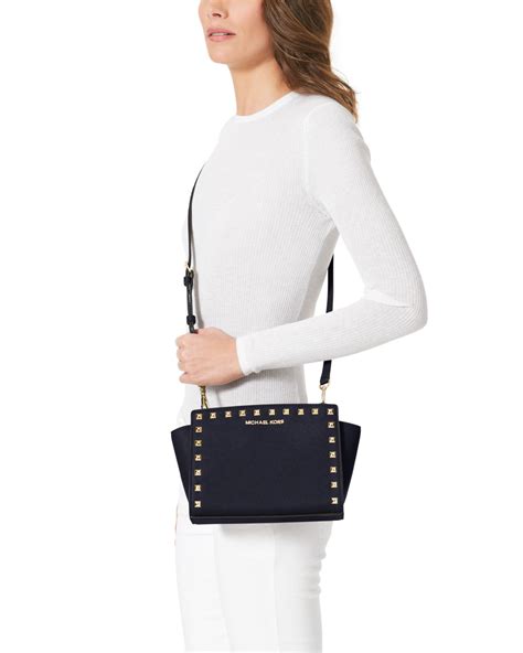 michael kors selma medium messenger blue|Michael Kors selma studded.